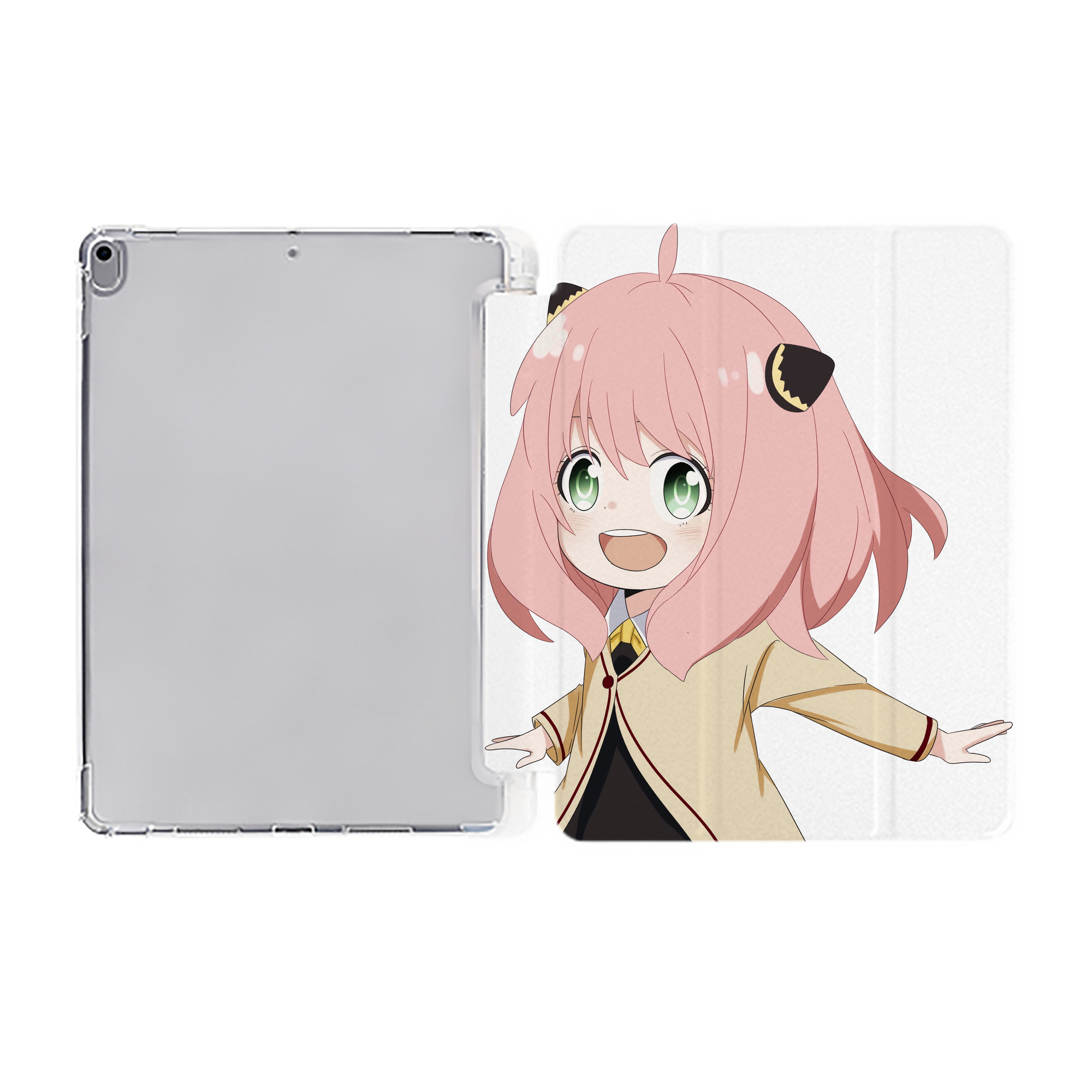 （画像用） SPY×FAMILY间谍家家酒 IPad ケース ペン収納付き 三つ折りスタンド PUレザー×シリコン 対応機種9.5/10.5/10.9インチ